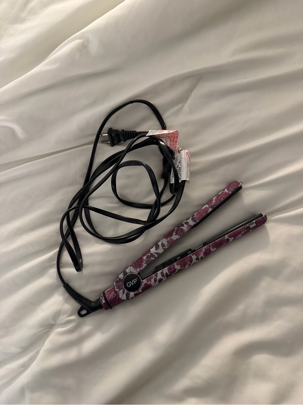 Pink Floral Mini Hair Straightener - Compact Travel Flat Iron